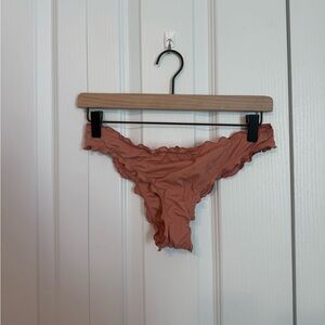 La Hearts Terracotta Ruffled Bikini Bottom